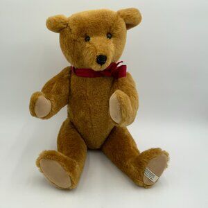 Vtg Carrousel Jointed Teddy Bear w Red Ribbon Designed by Doris & Terry Michaud